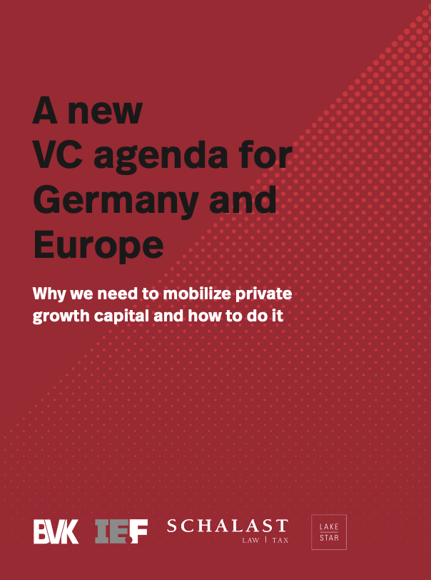 Neue Studie: "Eine neue VC-Agenda f&uuml;r Deutschland und Europa - Warum wir privates Wachstumskapital mobilisieren m&uuml;ssen und wie wir das schaffen"